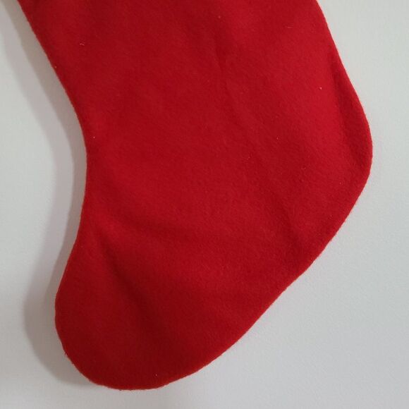 Red Felt Christmas Stocking With Embroidered and Appliqued Ice Skates and Tassel - Picture 13 of 15